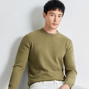 Maglioni da uomo Vera capra Cashmere Abiti di base Classico solido Maglione caldo Casual O-Collo Puro maglione morbido a maniche lunghe