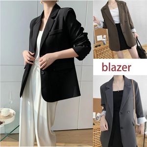 Abiti da donna Cappotto piccolo da donna con autunno 2023 Versione coreana di giacche casual allentate di alta qualità in tinta unita per donna