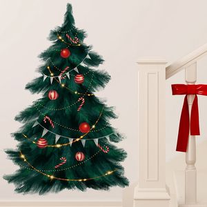 Adesivos de parede 95 cm de altura grande árvore de natal verde profunda Ferry for Lar Room Bedroom Cozinha Festival Decorativo PVC 230403