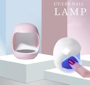 Mini Egg Shape Potherapy Lamp Small LED Nail Light 3W Timing Machine för Gel Polish False Lim Lack Dry8671284