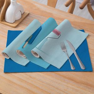 Bord Mattor Polyester Linen Table Bestämningar Mat Nordic Placemats Blue Plants For Kitchen Waterproof Pad Modern Home Decor 30 40cm/PC