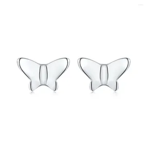 Серьги-гвоздики из чистого серебра 925 пробы, маленькие и изысканные милые бабочки для женщин
