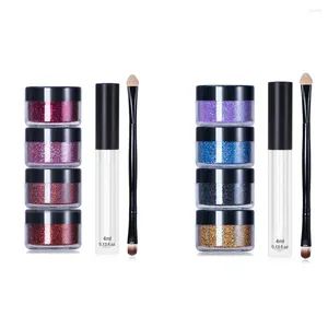 Lip Gloss Glitter Kit Ferramentas de maquiagem de cosméticos convenientes de longa duração Cores frias