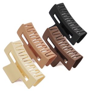 Barrettes 4pcs 여자 여자 발톱 클립 8cm 긴 크기의 단색 포니 테일 헤어 핀 크랩 바레트 헤어 액세서리 선물 230403