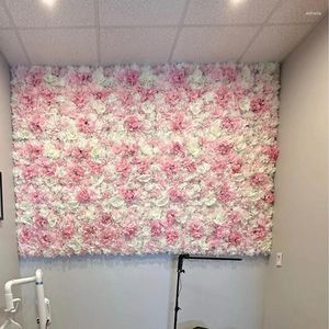 Dekorativa blommor utomhus konstgjorda blomma väggar för dekoration rosa silkpanel jul bakgrundsdekor hemfest flores artificiales