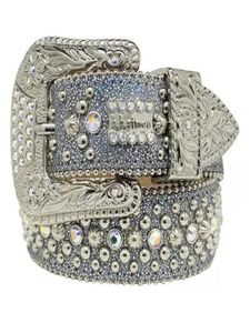 Cintura di alta moda Simon Belts per uomo Donna Cintura con diamanti lucenti Nero su nero Blu bianco multicolore con strass scintillanti come regalo9101143