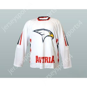 Custom AUSTRIA NATIONAL TEAM HOCKEY JERSEY Top Stitched S-M-L-XL-XXL-3XL-4XL-5XL-6XL