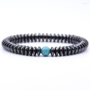 Strand Hyhoney Jóias de moda de 6mm Hematite Round Tablets Bracelet Bracelet Bracelets elegantes de charme para mulheres presentes