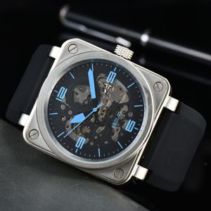 Fashion watch New Mens Fully Automatic Mechanical Movement Hour Fand Display Wristwatches Luxury Rubber Strap High Quality Waterproof Watch