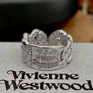 Designer Vivienen Westwoods Jewelry Rings Western Saturn Female Minority Design Sense Zircon Planet Metal Open Male Adjustable Ring