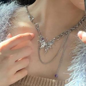 Hänge halsband söt söt fjäril halsband utsökt elegant djurinsekt kort choker för kvinnor harajuku smycken