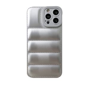 Indywidualność urocza puff, sfałszowana obudowa na iPhone'a na iPhone 11 12 13 14 15 Plus Pro Max Fashion Silica Gel Case Down Pocer iPhone