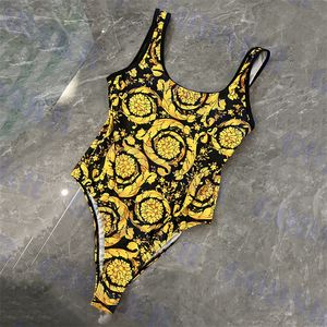 ملابس السباحة النسائية الرجعية المطبوعة بيكيني السيدات قطعة واحدة