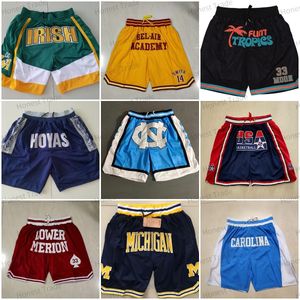 NCAA Michigan Wolverines Basketball Shorts Lower Merion High School 14 Will Smith USA Team Movie Georgetown Hoyas Mens College Short Stitched Pocketed
