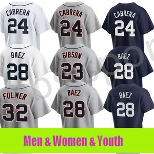 2023 Custom S-4XL Baseball Jersey 28 Javier Baez 24 Miguel Cabrera Jonathan Schoop 8 Robbie Grossman Niko Goodrum Eric Haase Akil