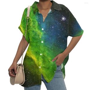 Casual Dresses Spring Summer Women's Shirt Dress Galaxy Star Design Fashionable Andningsfull långärmad knapp