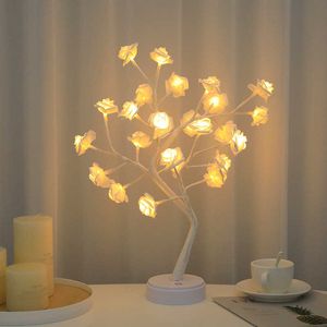 Luci notturne Rose Led Night Light Batteria USB ricaricabile Doppio uso Regalo di San Valentino Decorazione Luci Illuminazione per le vacanze a casa Lampada a led P230331