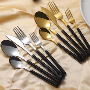 Dinnerware Sets Portable Utensils Set Reusable Travel Cutlery Stainless Steel Material Flatware For Camping 5 Pieces Kitchen