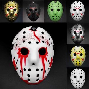 Akcesoria kostiumowe 50pcs 6 Style pełne twarz maskaradowe maski Jason Cosplay Skull Mask vs Friday Horror Hockey Halloween Costume Przerażające festiwal G1103