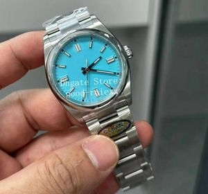 36mm Unisex Saatler Kadınlar Erkekler Otomatik Cal.3230 Kadın Temiz Yapıcı Turkuaz Mavi Dial Ladies 904L Çelik Eta Cleanf 126000 Kol saatleri