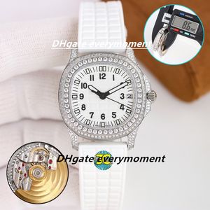 PP Watch 5067A JC Factory Maker Automatic Machinery Women's Watch 35.6mm gummiband 904L Sapphire Waterproof Cal.324 Movement Glow Set Diamond Wristwatch-2