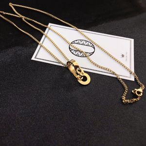 18K Gold Stainless Steel Designer Women Necklace Choker Chain Letter Pendants Statement Fashion Womens Necklace Wedding Jewelry Accessories X256