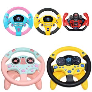 Rattles Mobiles Eletric Simulation Steering Wheel Toy with Light Sound Baby Kids Musical Educational Copilot Stroller Vocal Toys 231110