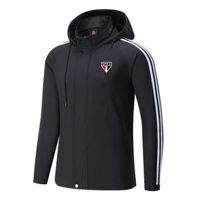 Sao Paulo FC Giacche da uomo calde giacche per il tempo libero in autunno e inverno sport all'aria aperta camicie sportive casual con cappuccio uomo e donna Giacche con cerniera intera