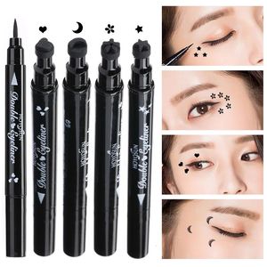 Ombretto Liner Combinazione Doppia Testa Luna Stella Cuore Fiore Eyeliner liquido Penna Timbro nero Trucco Sigillo Matita Cosmetico impermeabile 231102