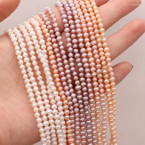 Pärlor grossist 3-4 mm naturligt sötvatten pärlpotatis verkliga pärlor för diy charms armband halsband smycken gör strand 36 cm