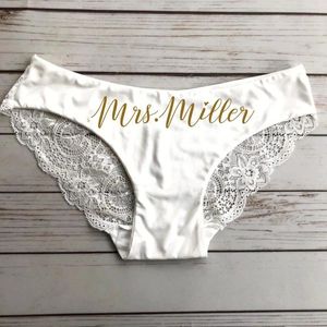 Party Favor Personalized Bride Panties - Custom Bridal Lingerie Bachelorette Gift