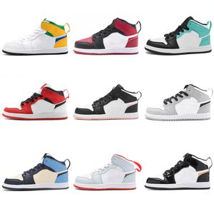Nya 1s High Shoes Kids Youth Born Infant Toddler Trainers Boys Girls Kid Shoe Black Deadly Pink Red Sneakers Trainers Sneaker Boy Jumpman 1 Chidren Size EUR 22-37