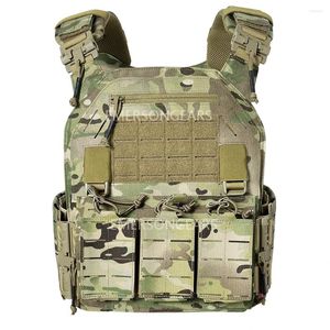 Hunting Jackets 1000D Nylon Tactical Combat Suit Modular Quick Release Vest With Triple Mag Pouch