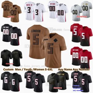 Desmond Ridder Custom 2023-24 Season Football Jersey Bijan Robinson Drake London Kyle Pitts Mack Hollins Jessie Bates III Nate Landman Onyemata Koo Grady Jarrett