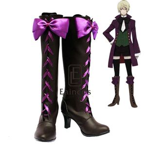 Catsuit Kostümleri Anime Black Butler II 2 ALOIS TANCY COSPlay Cadılar Bayramı Parti Ayakkabı Botları Özelleştirilmiş Boyut