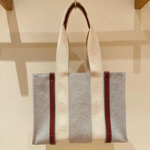 Высококачественная женская сумка Woody Tote, сумка для покупок, сумки 10A, льняной холст, большие пляжные сумки, дизайнерская дорожная сумка через плечо, сумка через плечо, сумка с ремнем для письма