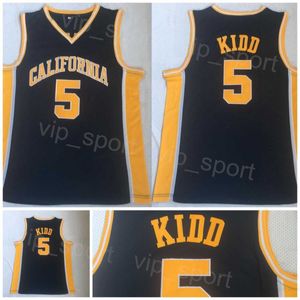 5 Jason Kidd College Jerseys California Golden Bears Basketball University Camicia Squadra Colore Nero Per gli appassionati di sport Traspirante Puro cotone Ricamo Uomo Saldi NCAA