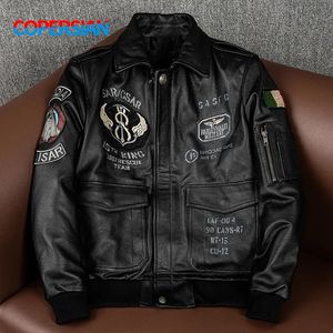 Couro falso masculino 2023 terno voador genuíno casaco de couro bordado indiano jaquetas de motocicleta 231102