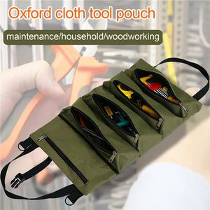 Storage Bags Portable Roll Tool Multi-purpose Up Bag Wrench Pouch Hanging Zipper Carrier Tote FFT