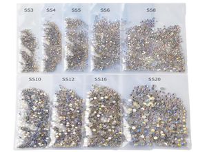 1440PCSPACK SS3SS20 Starry Ab Rhinestones for Nails 3D Flatback Glass Strass Non Fix Crystal Charm Paznokcie Glitter Decoratio9021350