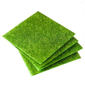 Decorative Flowers Grass Artificial Fake Rug Garden Mat Turf Miniature Lawn Tiles Fairy Carpet Ornament Patio Mini Landscape Realistic Rugs