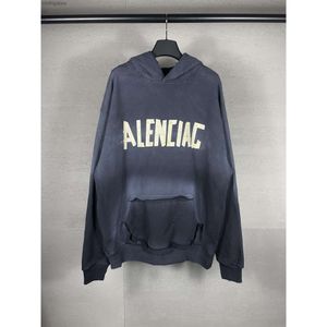 High quality Sleeved Balenciiaga Hoodies Hoodie Sweater High Hooded Version Paris b Family Adhesive Tape Long Paper Letter Printing Unisex Loose Casual ICFX TZOM