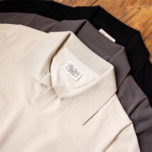 Polo da uomo Polo rossa lavorata a maglia stile italiano Smart Casual T-shirt con colletto rovesciato Vestibilità slim