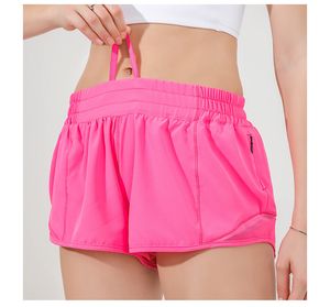 ll Damen-Yoga-Shorts, Outfits mit Übungs- und Fitnesskleidung, kurze Hosen, Mädchen, die elastische Hosen, Sportbekleidung, Taschen laufen, lu88248