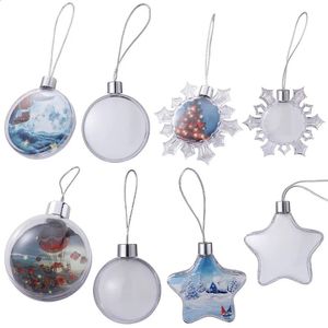 Noel dekorasyonları 5 adet süblimasyon Akrilik Boşluklar Top Süsler Plastik Ağaç Asma Parti Kolye Dekorasyonu 231102