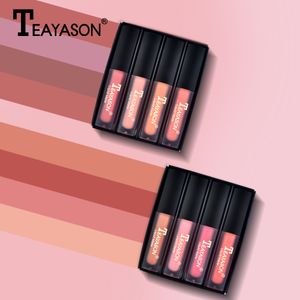Conjunto de gloss labial fosco TEAYASON Batom líquido à prova d'água de longa duração batons hidratantes conjuntos de cosméticos de beleza para os lábios femininos
