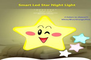 Mini Estrela Bonito LED Night Light EUUS AC 110220V Pulgin Soquete Luz de Cabeceira Lâmpada de Parede Sensor de Luz Controle Crianças Crianças Noite L2300403