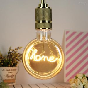 Ancient Round Gold Cakes Bulb Flat Small Edison LED Warm Light Antique Lamp