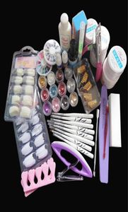 New Kit Nail Art UV Gel Solid Extension Manicure set Builder Polish brush base coat top coat nail art set7425298