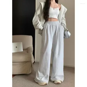 Kadın pantolon qweek büyük boy eşofmanlar kadınlar gri bol bacaklı bacak Kore moda y2k harajuku spor jogger siyah kpop rahat pantolon